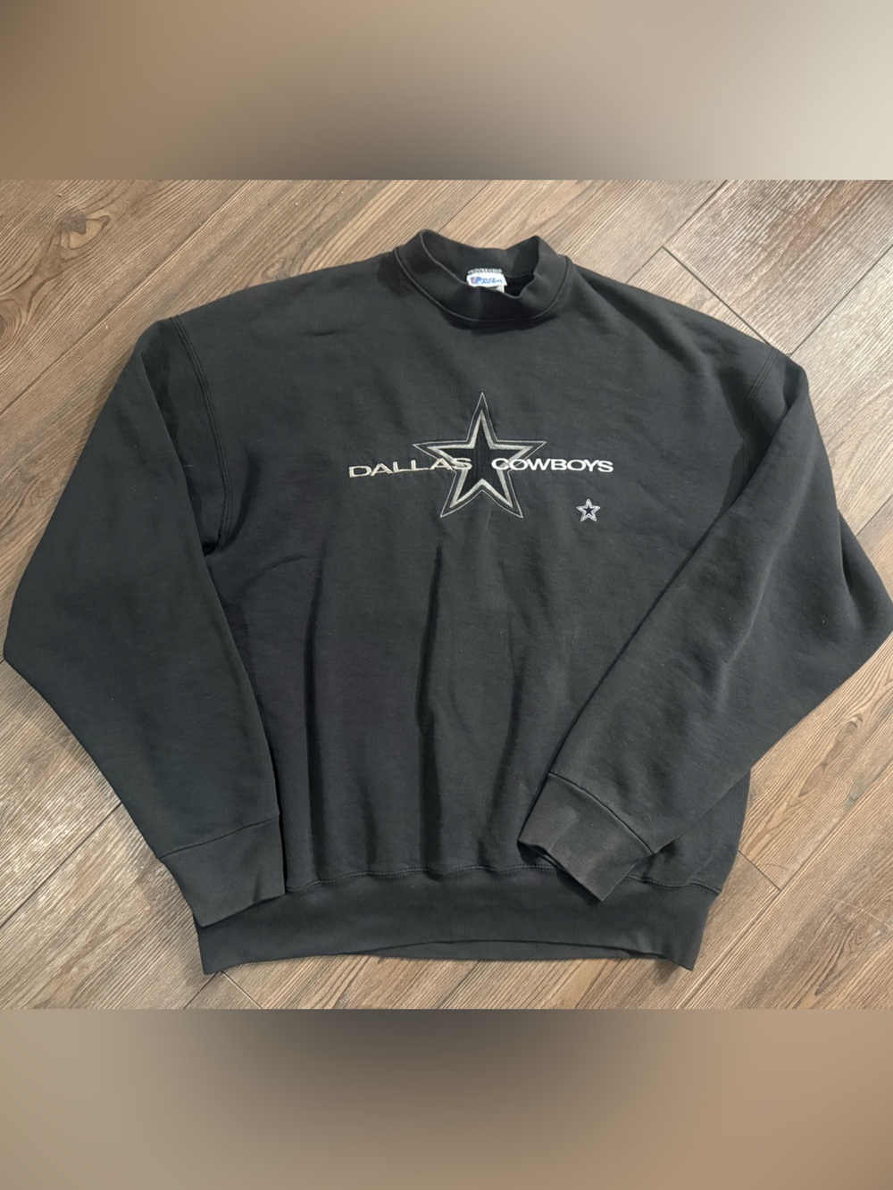 Vintage 90s Dallas Cowboys Pro Player Made In USA Black Crewneck Sweatshirt